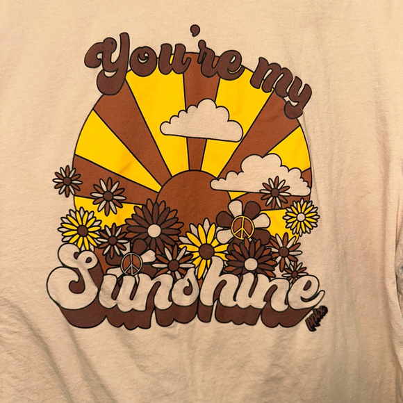 You’re My Sunshine Unisex Bella+Canvas Graphic T-Shirt Tan/Brown Size XL Flower - Picture 2 of 8